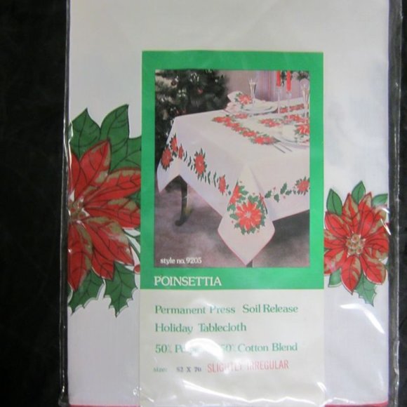 CHRISTMAS DECOR SET OF 5, STOCKINGS/TABLECLOTH/CHEER BAG/TREE SKIRT 70'S-90'S - Picture 8 of 10